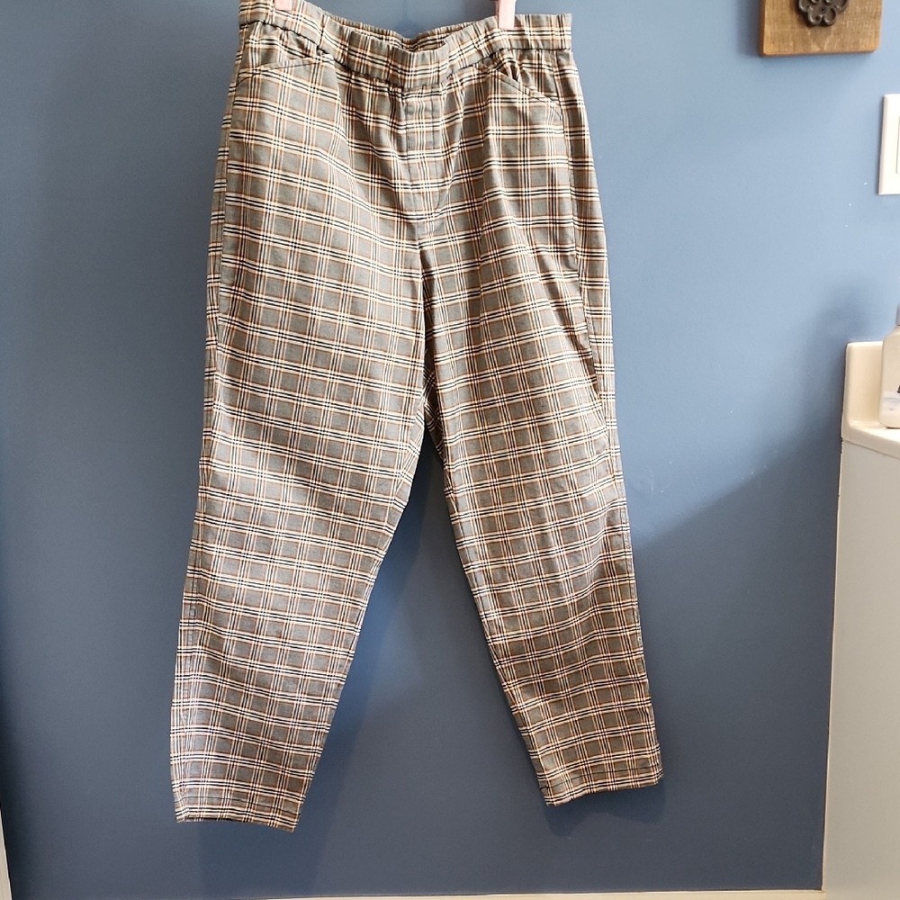 Lands' End  Chinos - Gray and Red Plaid